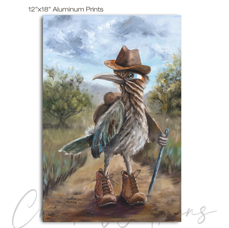 The Hiker, Funny Hiking Southwest Wall Art Print by Chuck Watkins
