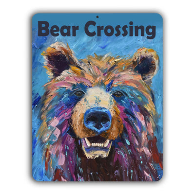 Bear Crossing Yard Sign – Aluminum – Chuck Watkins by Chuck Watkins