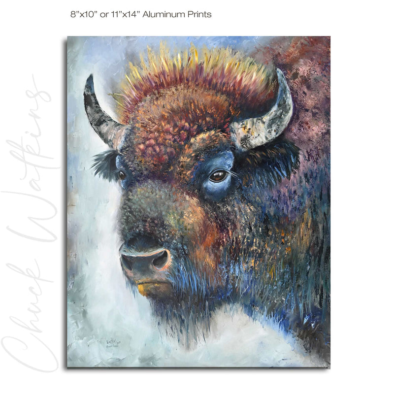 Bison Guard Southwest Bison Wall Art Print by Chuck Watkins