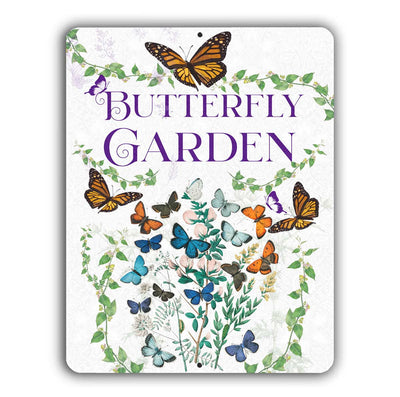 Butterfly Garden Sign – Aluminum – Chuck Watkins – Southwest Wall Art Print by Chuck Watkins
