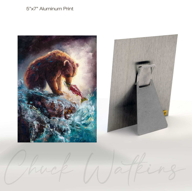 Catch of the Day, the hunting bear. Bear Fishing Wall Art Print by Chuck Watkins