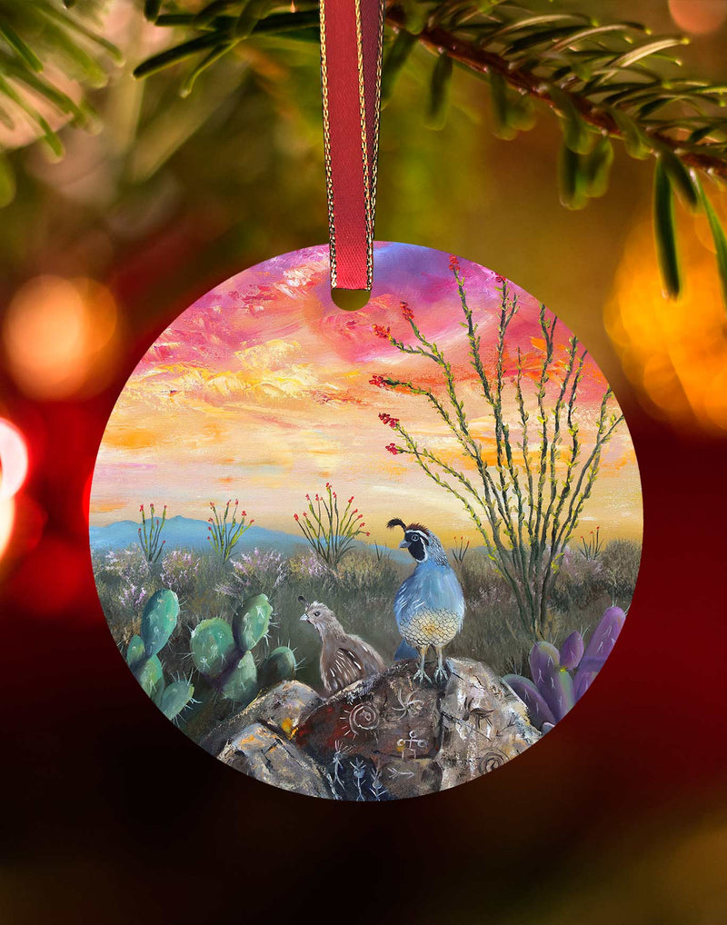 Resting Spot, Southwest Landscape Christmas Ornament – Aluminum – Chuck Watkins by Chuck Watkins