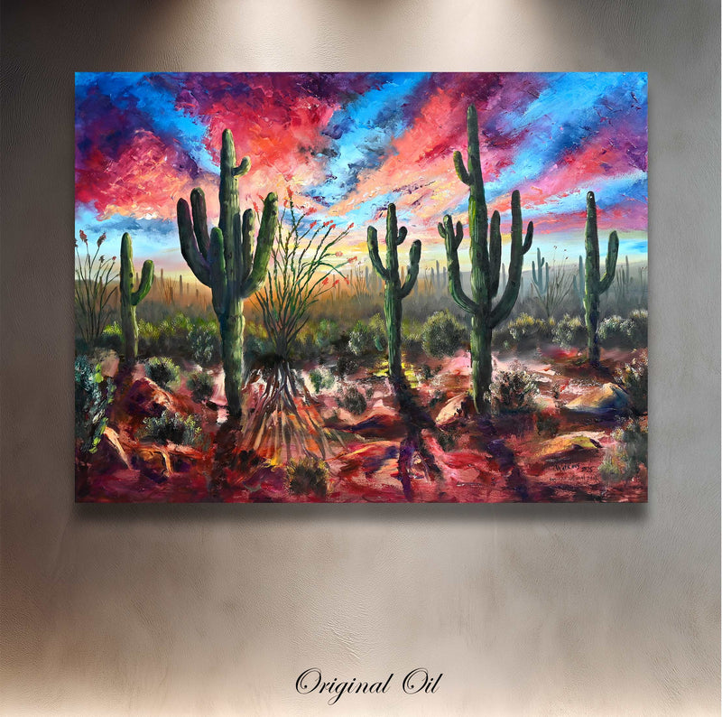 Saguaro National Park – Southwest Wall Art Original – Chuck Watkins