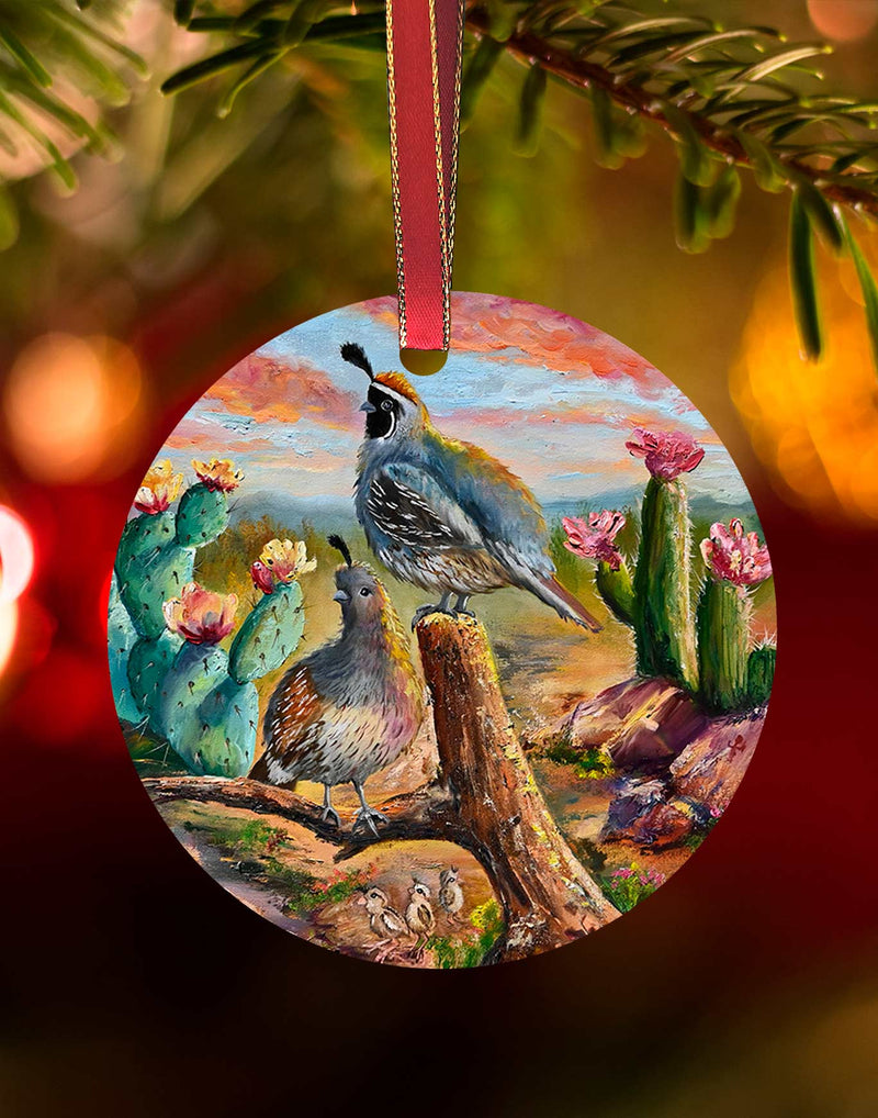 Watering Hole - Southwest Landscape Christmas Ornament – Aluminum – Chuck Watkins by Chuck Watkins