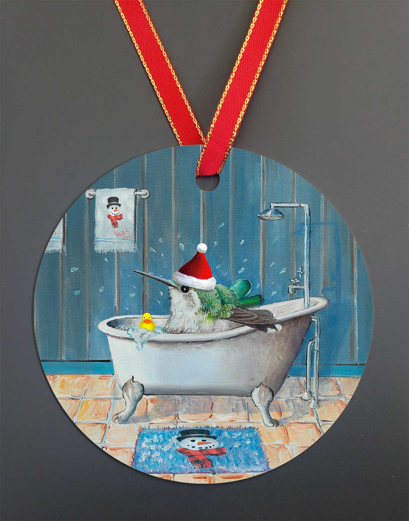 Wet N' Wild, Hummingbird Christmas Ornament – Aluminum – Chuck Watkins by Chuck Watkins