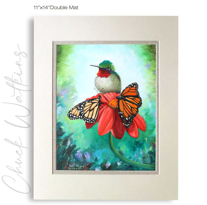 Jewels of Life - Hummingbird Wall Art Print by Chuck Watkins