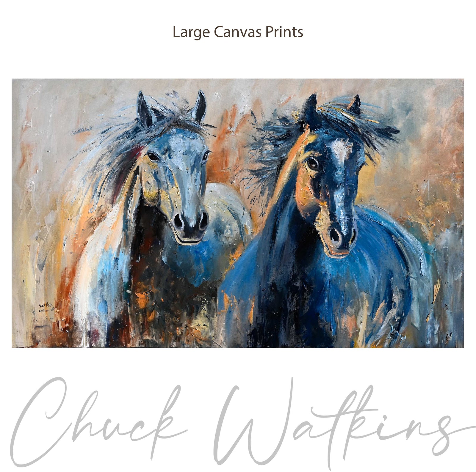 Brothers,  Horses Wall Art Print by Chuck Watkins