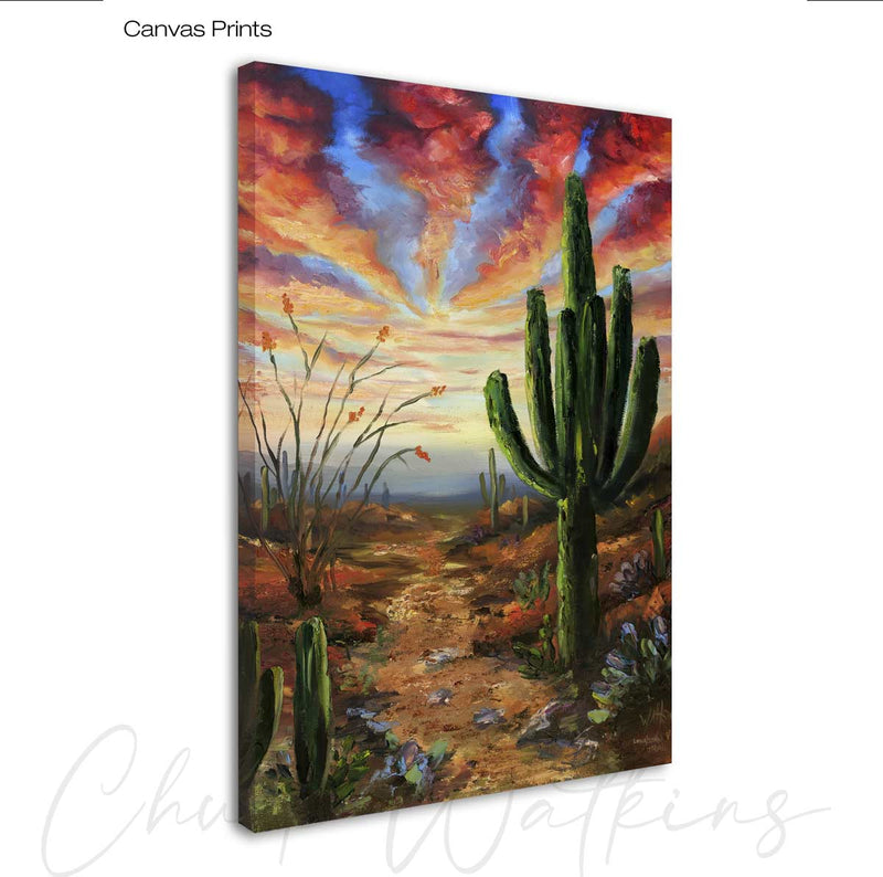 Longhorn Trail - Southwest Wall Art Print – Canvas & Aluminum – Chuck Watkins