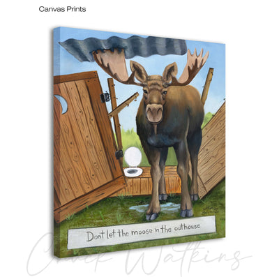 Marty the Moose, Funny Moose Wildlife Wall Art Print by Chuck Watkins