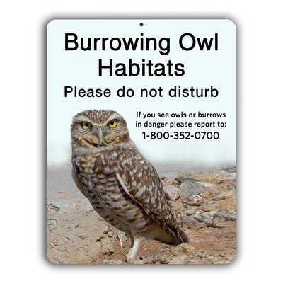 Burrowing Owl Habitat Sign – Aluminum – Chuck Watkins – Southwest Wall Art Print by Chuck Watkins