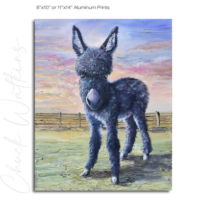 Remi the Baby Burro, Christmas Burro Ornament – Aluminum – Chuck Watkins – Southwest Wall Art Print by Chuck Watkins