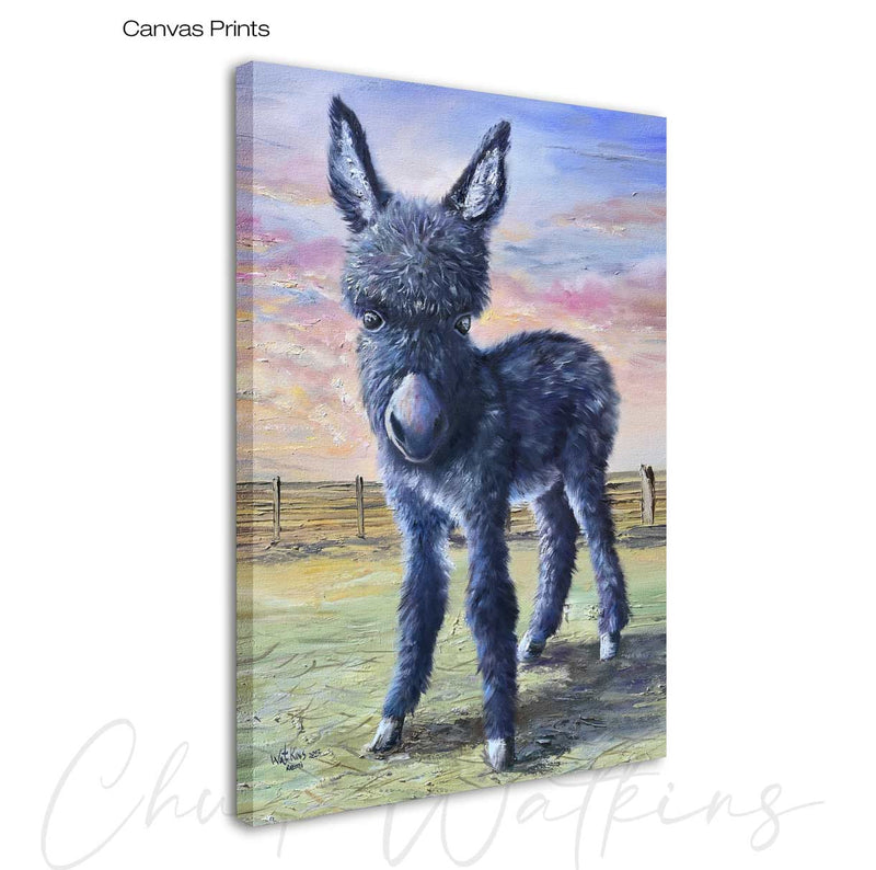 Remi the Baby Burro, Christmas Burro Ornament – Aluminum – Chuck Watkins – Southwest Wall Art Print by Chuck Watkins