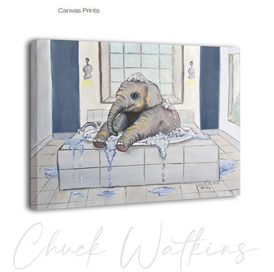Spa Day. Funny Bathroom Wall Art Print by Chuck Watkins