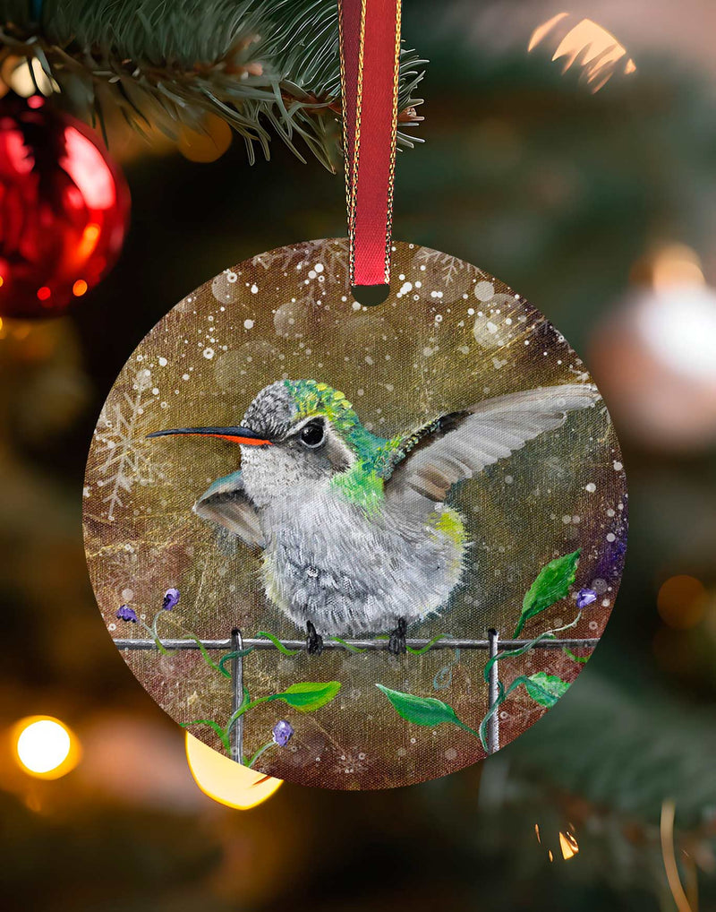 Baby Broad-billed, Hummingbird Christmas Ornament – Aluminum – Chuck Watkins by Chuck Watkins