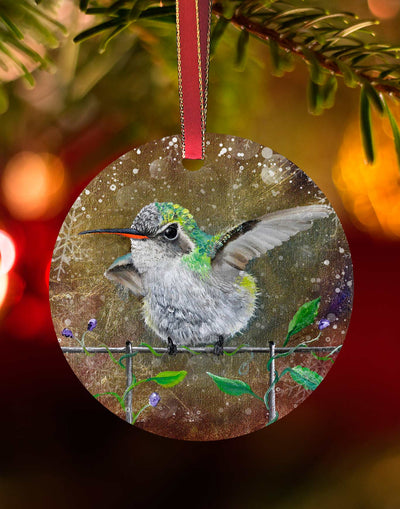 Baby Broad-billed, Hummingbird Christmas Ornament – Aluminum – Chuck Watkins by Chuck Watkins