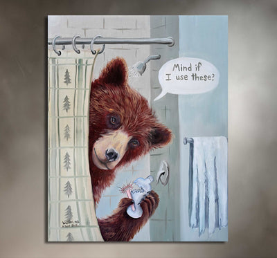 A Bare Bear - Funny Bathroom Wall Art Print – Canvas & Aluminum – Chuck Watkins