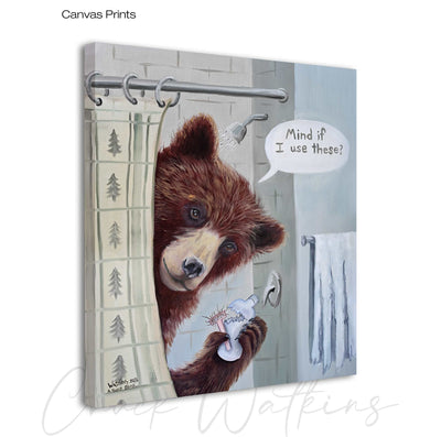 A Bare Bear - Funny Bathroom Wall Art Print – Canvas & Aluminum – Chuck Watkins
