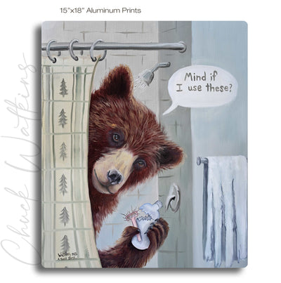 A Bare Bear - Funny Bathroom Wall Art Print – Canvas & Aluminum – Chuck Watkins