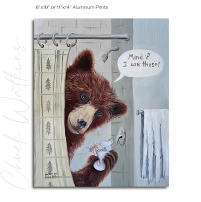A Bare Bear - Funny Bathroom Wall Art Print – Canvas & Aluminum – Chuck Watkins