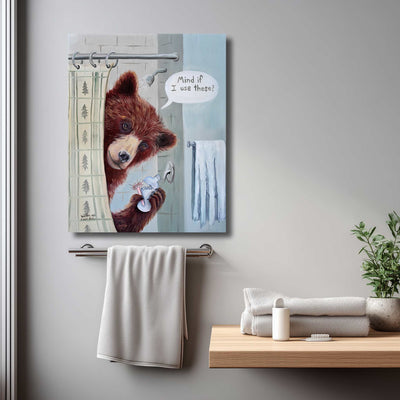 A Bare Bear - Funny Bathroom Wall Art Print – Canvas & Aluminum – Chuck Watkins
