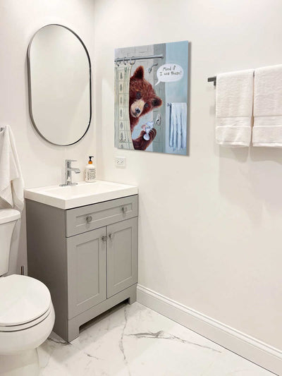 A Bare Bear - Funny Bathroom Wall Art Print – Canvas & Aluminum – Chuck Watkins