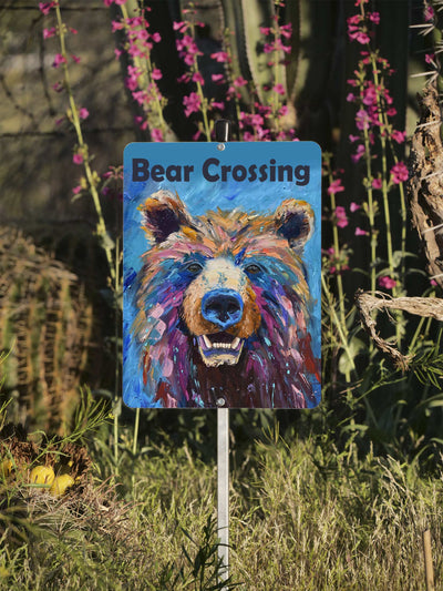 Bear Crossing Yard Sign –  Aluminum – Chuck Watkins