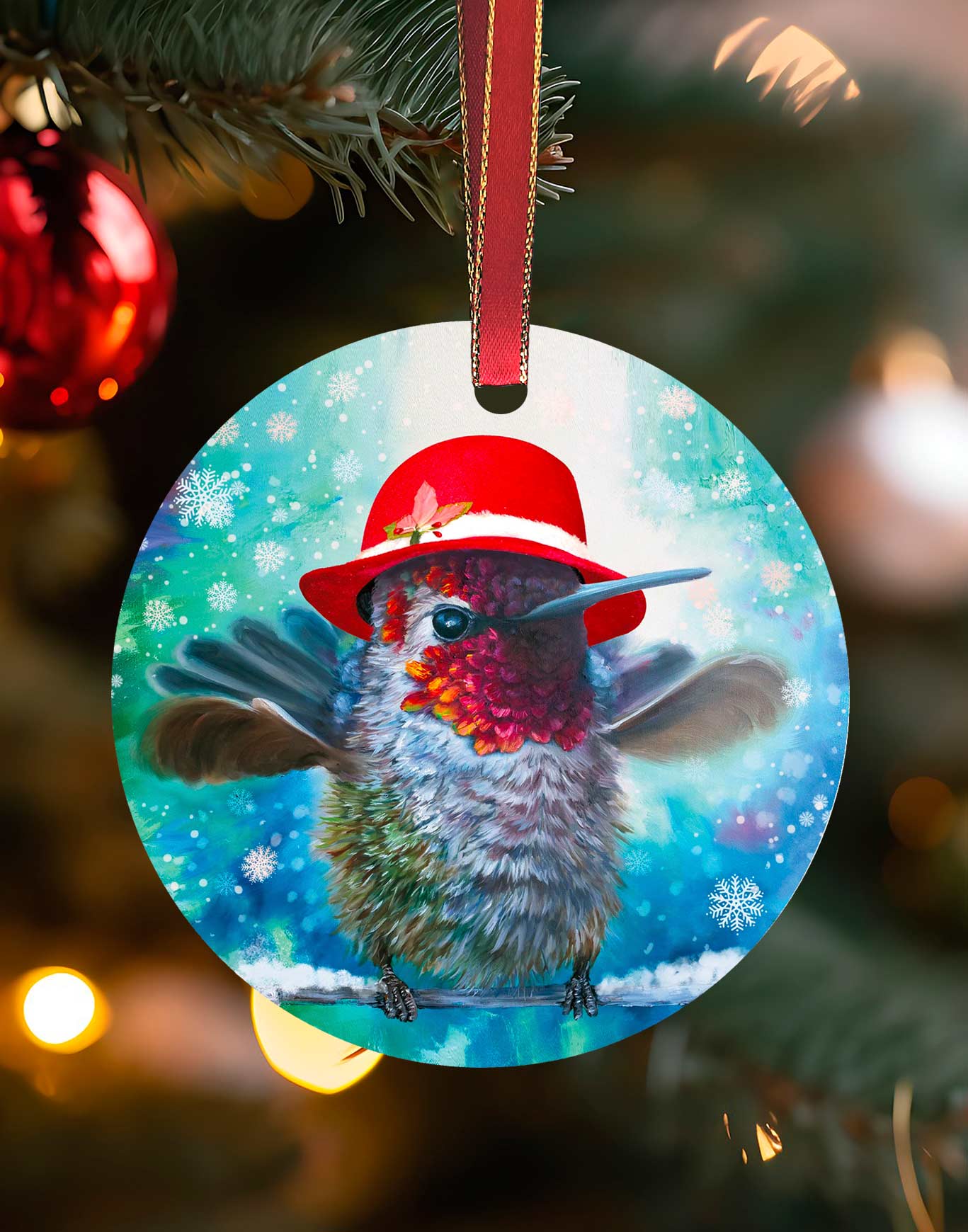Boot Scootin', Hummingbird Christmas Ornament – Aluminum – Chuck Watkins by Chuck Watkins