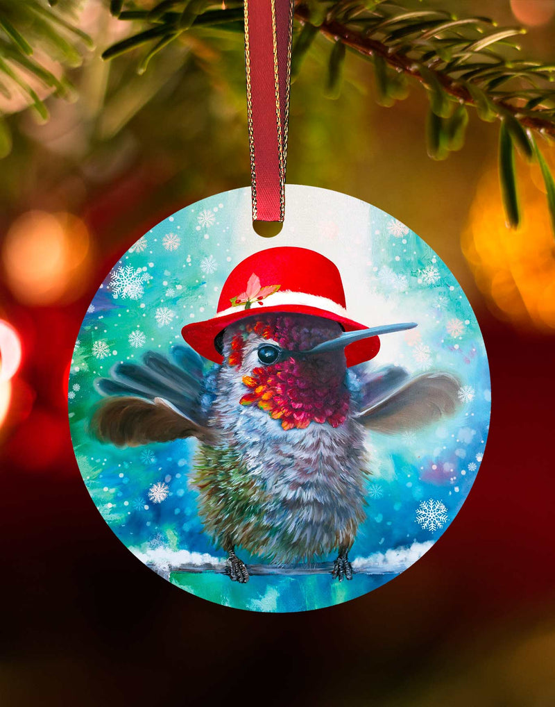 Boot Scootin', Hummingbird Christmas Ornament – Aluminum – Chuck Watkins by Chuck Watkins