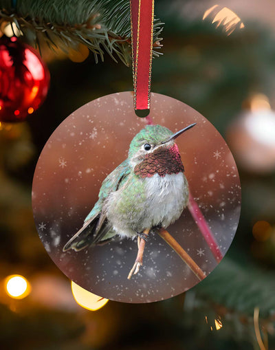 Broad-tailed 2, Hummingbird Christmas Ornament – Aluminum – Meagan Watkins by Chuck Watkins