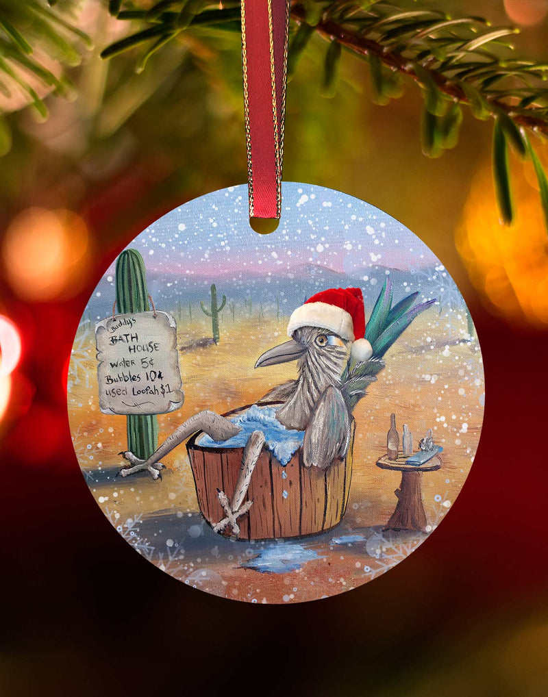 Buddy's bathhouse, Hummingbird Christmas Ornament – Aluminum – Chuck Watkins by Chuck Watkins