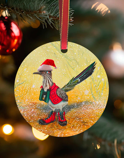 Buddy the Birding Rodie, Roadrunner Christmas Ornament – Aluminum – Chuck Watkins by Chuck Watkins