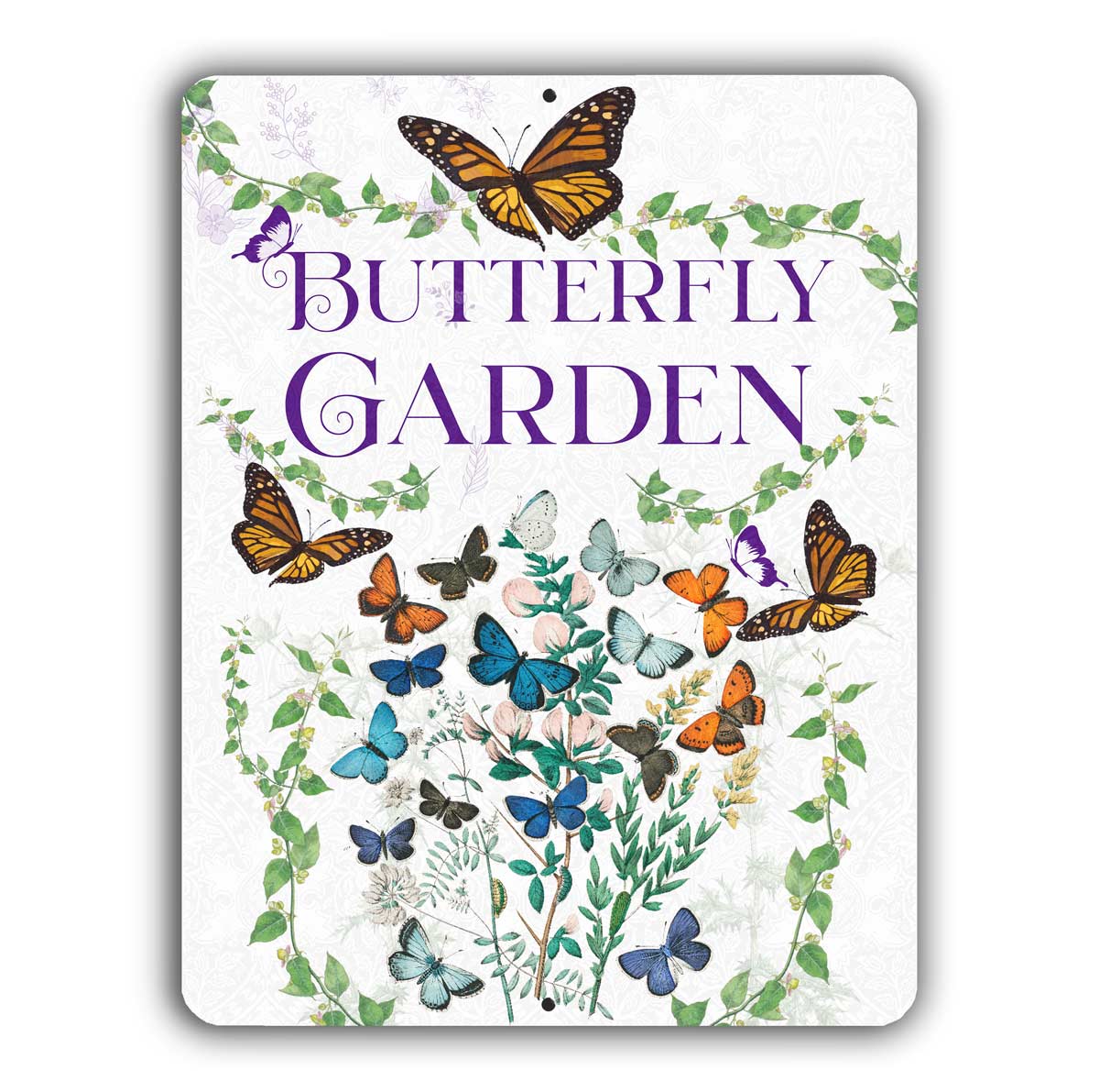 Butterfly Garden Sign – Aluminum – Chuck Watkins – Southwest Wall Art Print by Chuck Watkins