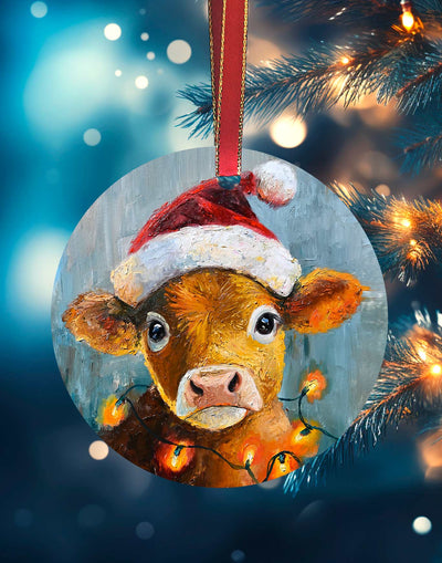 Christmas Cow, Christmas Ornament – Aluminum – Chuck Watkins by Chuck Watkins