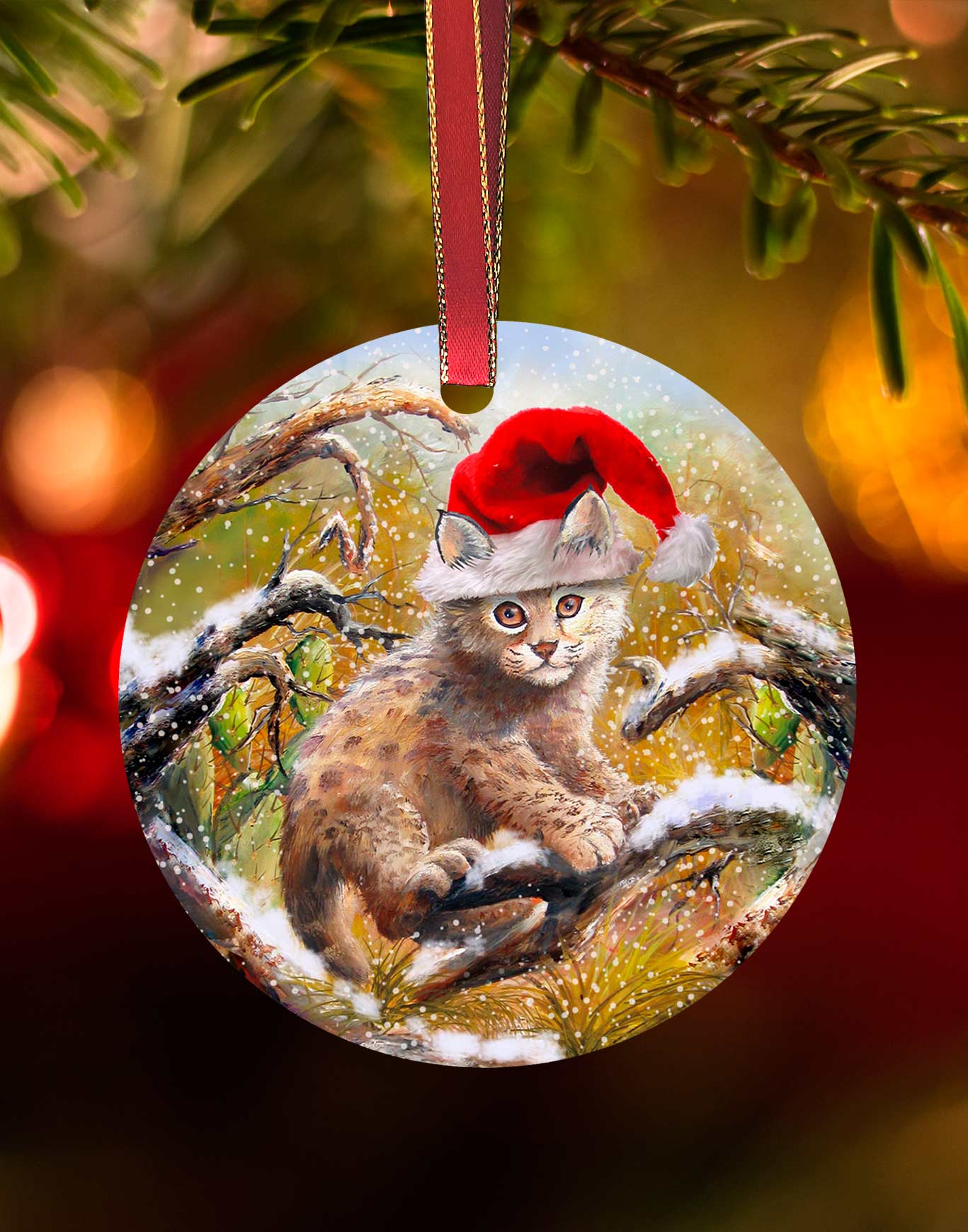 Climbing Cub Ornament – Southwest Animal Christmas Ornament – Aluminum – Chuck Watkins by Chuck Watkins