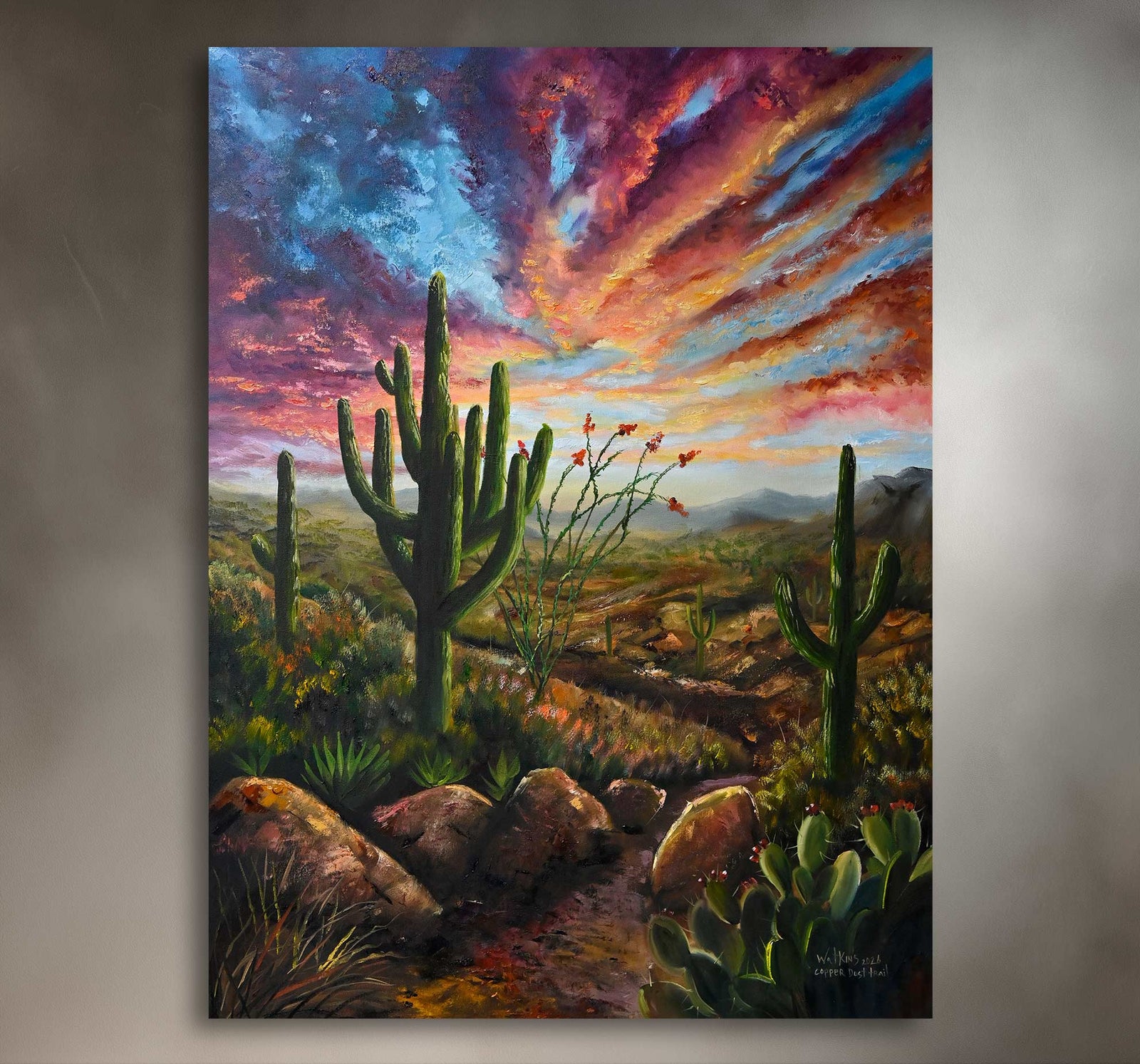 Copper Dust Trail - Southwest Wall Art Print – Canvas & Aluminum – Chuck Watkins