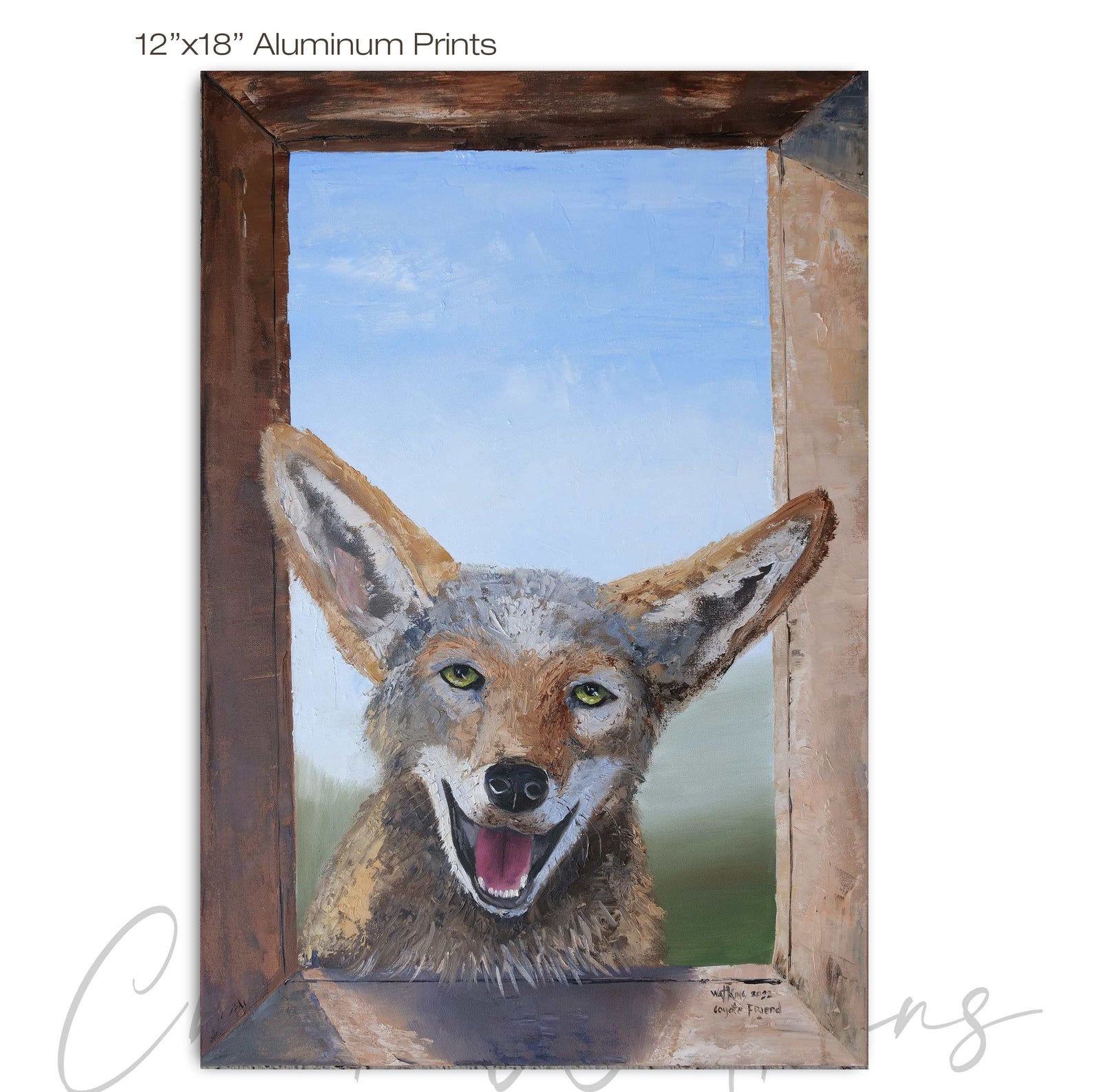 Coyote Friend, Funny Southwest Coyote Wall Art Print by Chuck Watkins