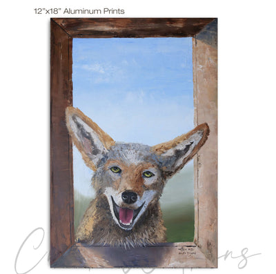 Coyote Friend, Funny Southwest Coyote Wall Art Print by Chuck Watkins