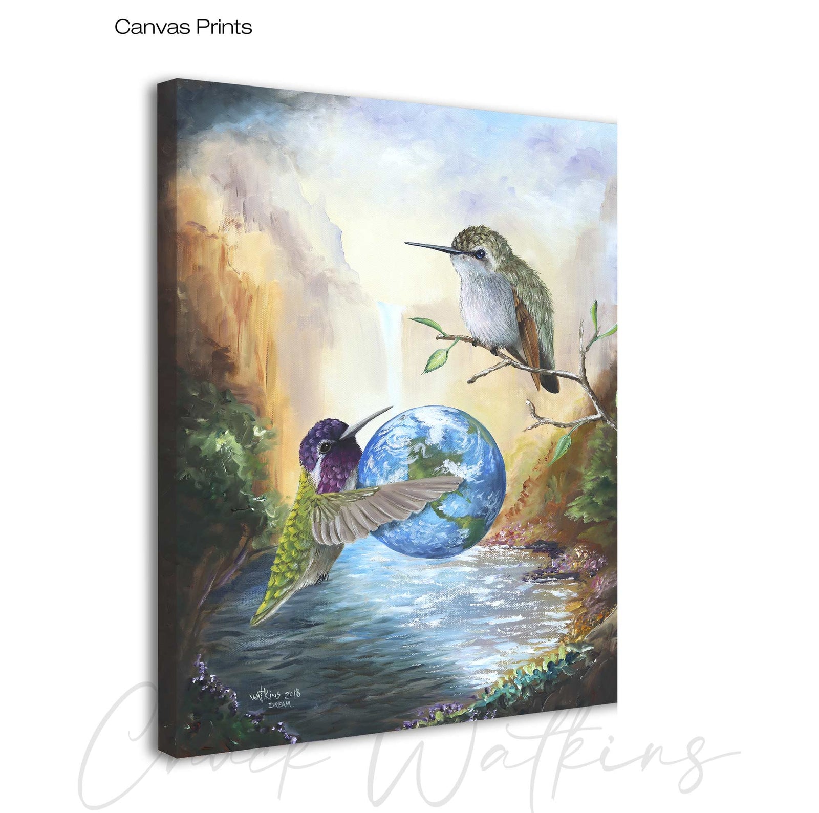 Dream, Funny Hummingbird Wall Art Print by Chuck Watkins