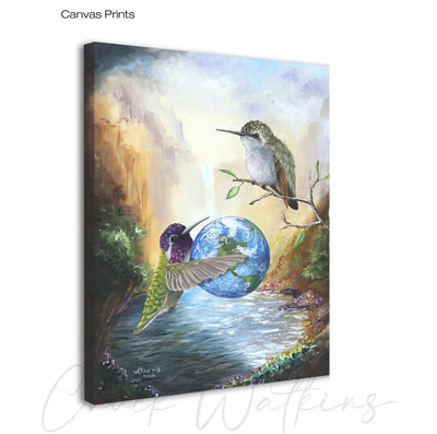 Dream, Funny Hummingbird Wall Art Print by Chuck Watkins