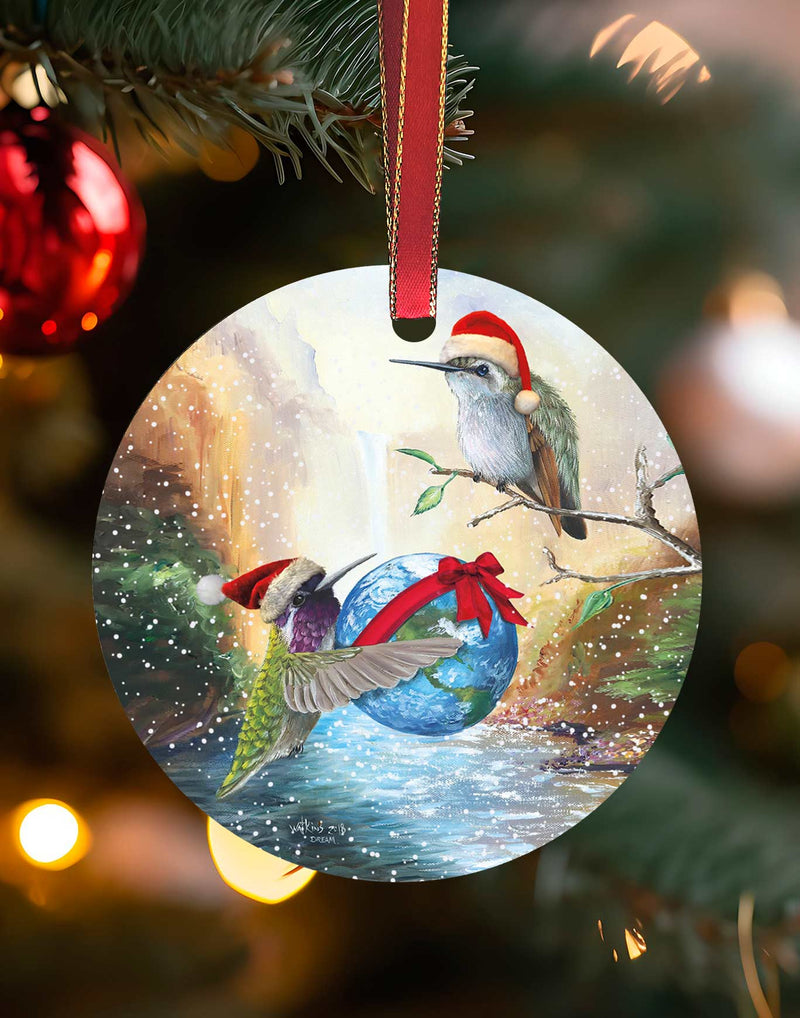Dream, Hummingbird Christmas Ornament – Aluminum – Chuck Watkins by Chuck Watkins