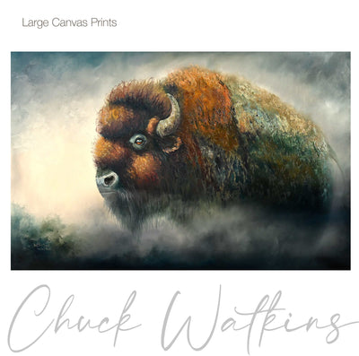 Early Riser, Southwest Bison Wall Art Print by Chuck Watkins