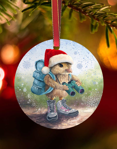 Ella, Quail Christmas Ornament – Aluminum – Chuck Watkins by Chuck Watkins