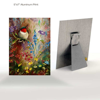 Field of Flowers, Hummingbird Wall Art Print – Canvas & Aluminum – Chuck Watkins