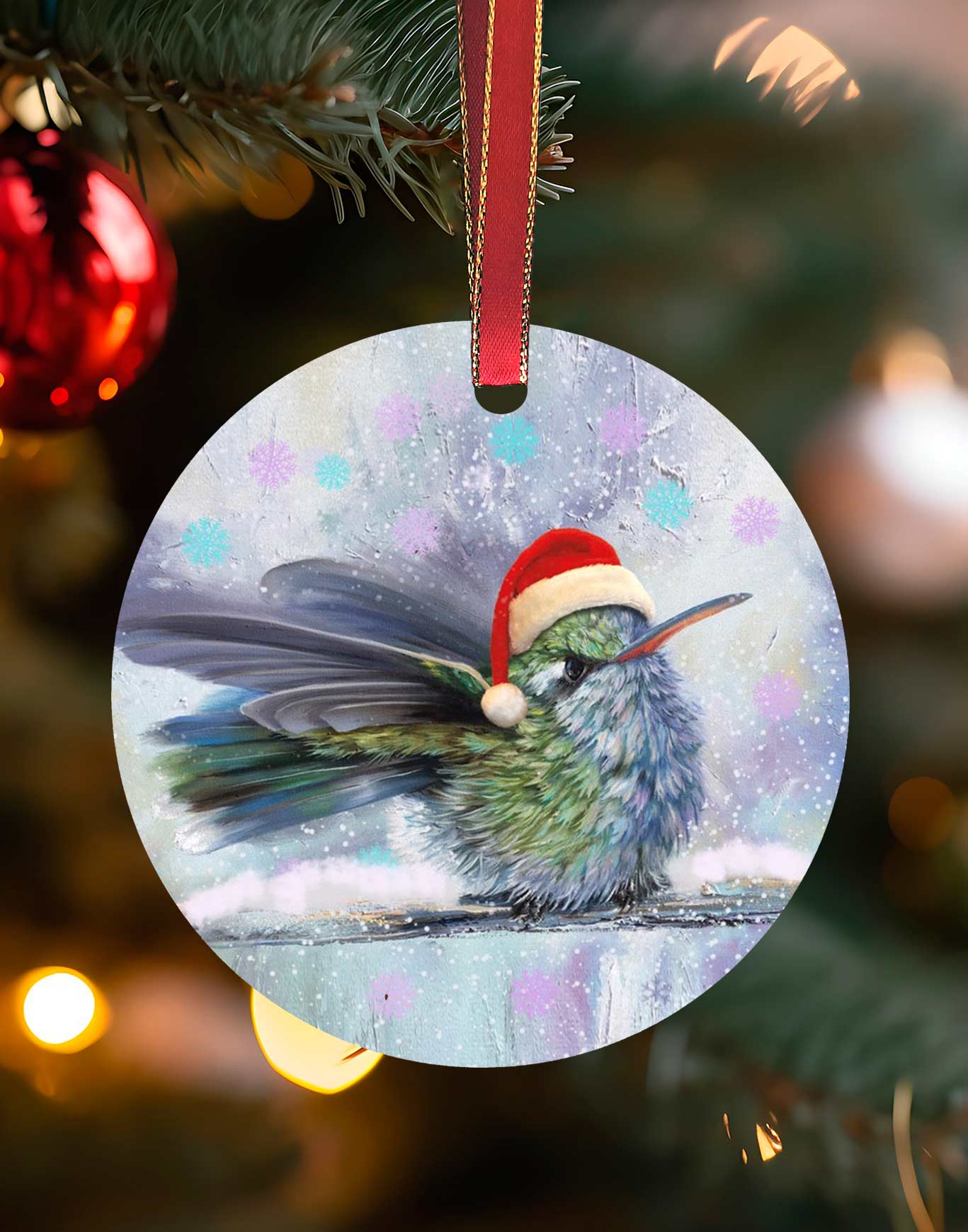 Fluffy Girl Ornament, Hummingbird Christmas Ornament – Aluminum – Chuck Watkins by Chuck Watkins