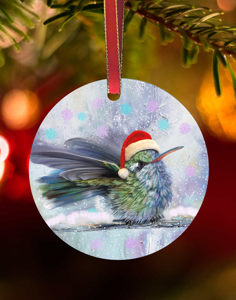 Fluffy Girl Ornament, Hummingbird Christmas Ornament – Aluminum – Chuck Watkins by Chuck Watkins