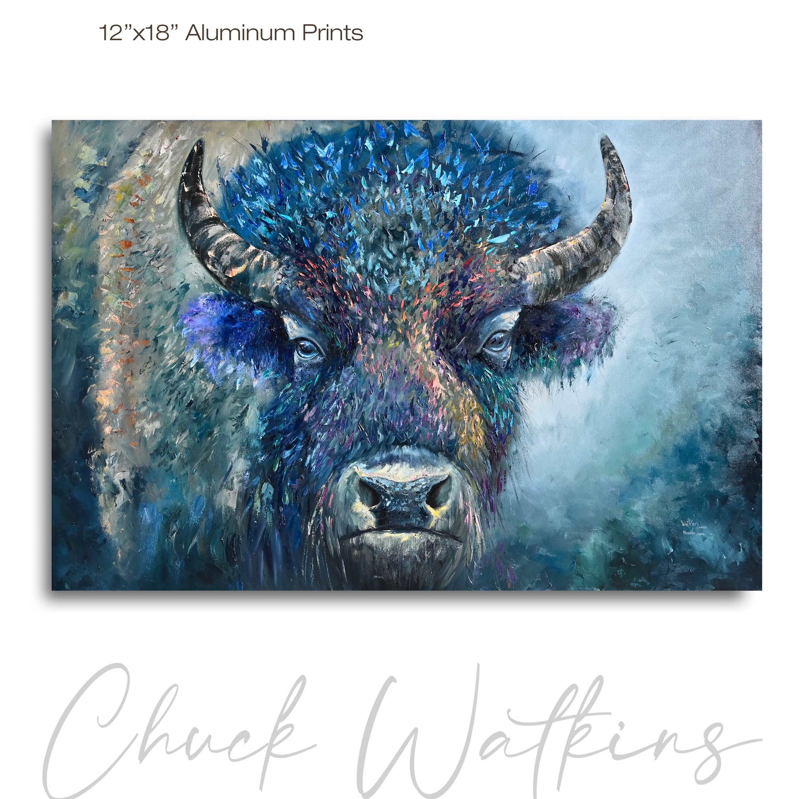 Frozen Dawn, Bison Wall Art Print by Chuck Watkins