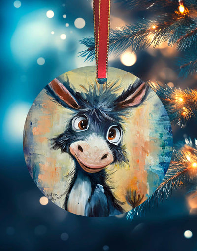 Harley - Donkey Christmas Ornament – Aluminum – Chuck Watkins by Chuck Watkins