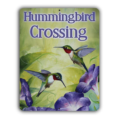 Hummingbird Crossing Yard Sign Aluminum – Chuck Watkins –  by Chuck Watkins