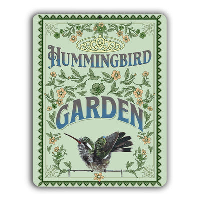 Hummingbird Garden Sign – Aluminum – Chuck Watkins by Chuck Watkins