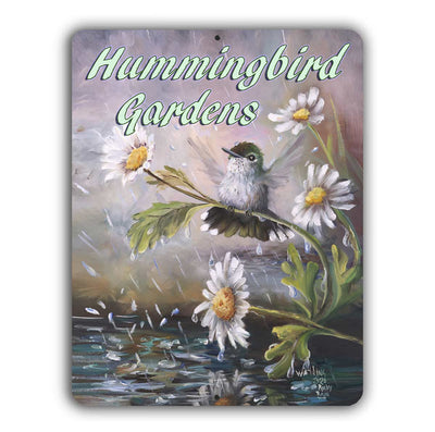 Hummingbird Gardens Yard Sign - Aluminum – Chuck Watkins –  by Chuck Watkins